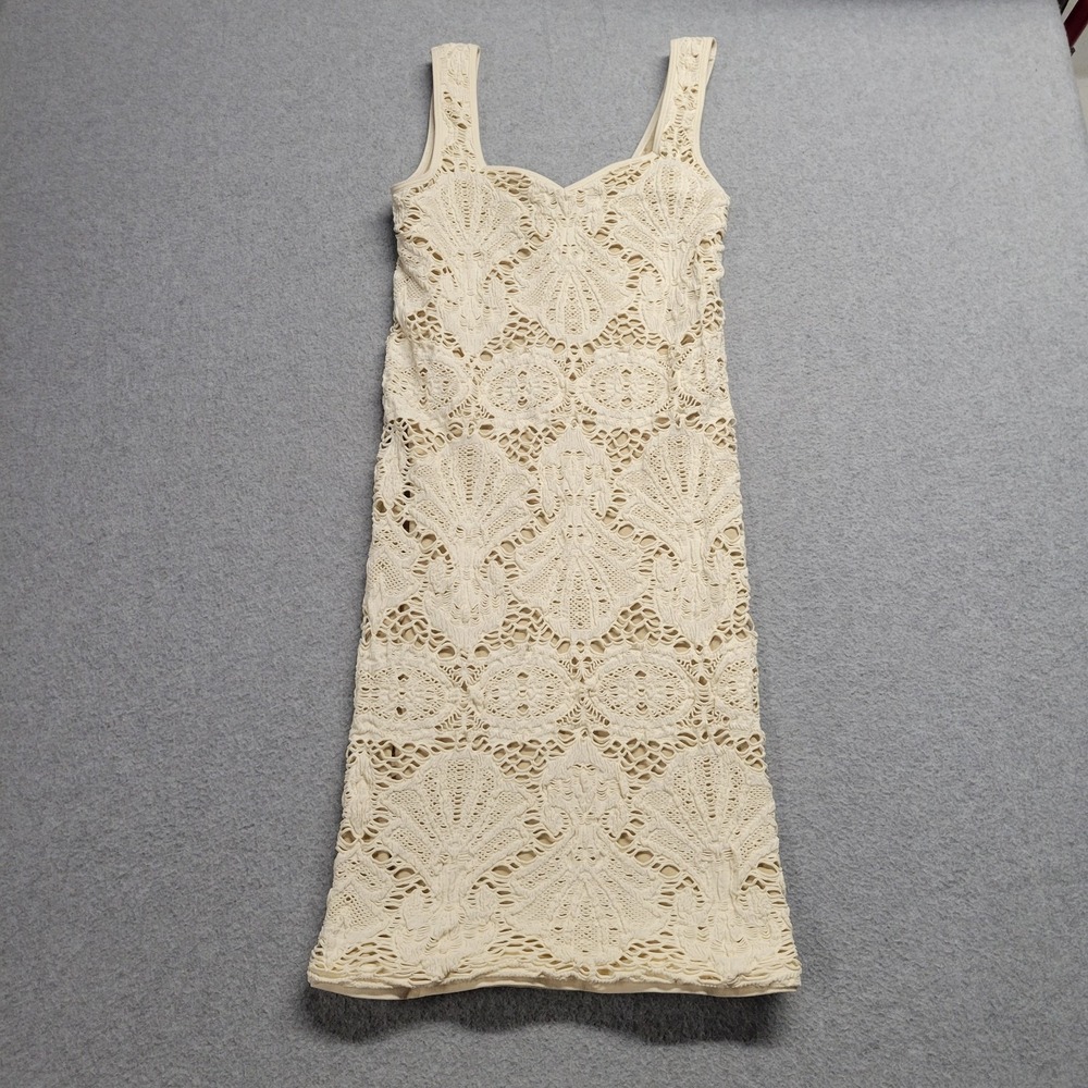 Intimately Free People Crochet Lace Slip Dress Ivory Cream Boho Mini M/L